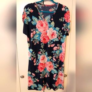 Short sleeve Floral dress tunic L/XL